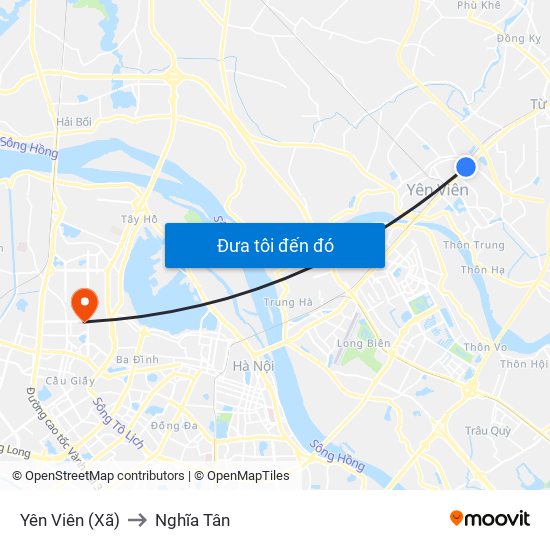 Yên Viên (Xã) to Nghĩa Tân map