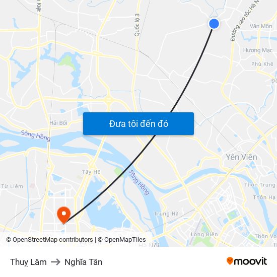 Thuỵ Lâm to Nghĩa Tân map