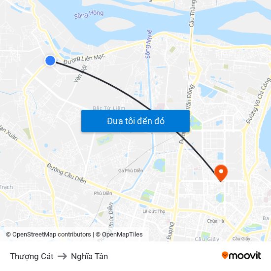 Thượng Cát to Nghĩa Tân map