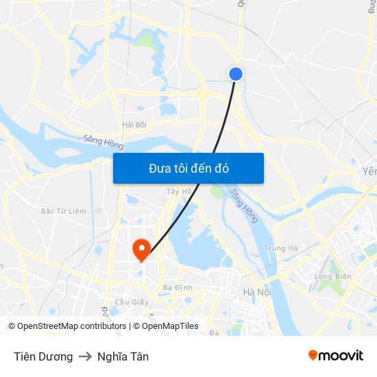 Tiên Dương to Nghĩa Tân map