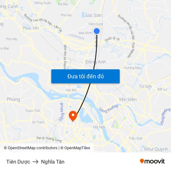 Tiên Dược to Nghĩa Tân map