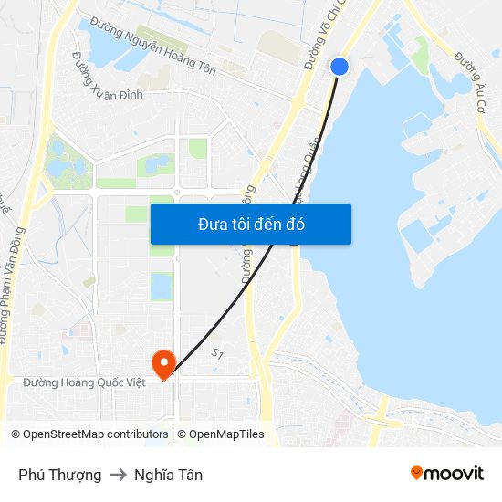 Phú Thượng to Nghĩa Tân map