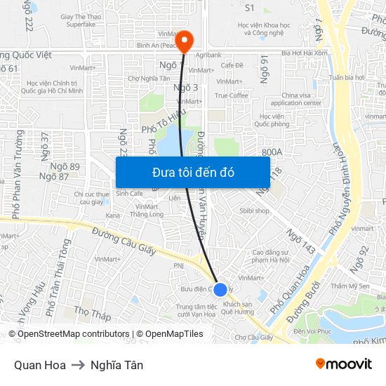 Quan Hoa to Nghĩa Tân map