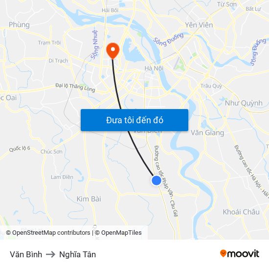 Văn Bình to Nghĩa Tân map