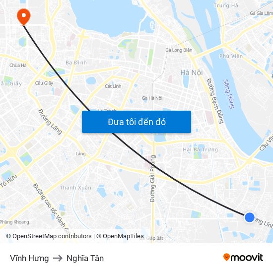 Vĩnh Hưng to Nghĩa Tân map