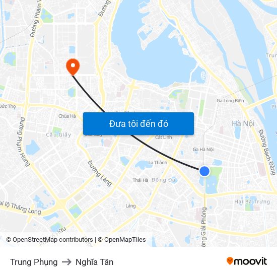 Trung Phụng to Nghĩa Tân map