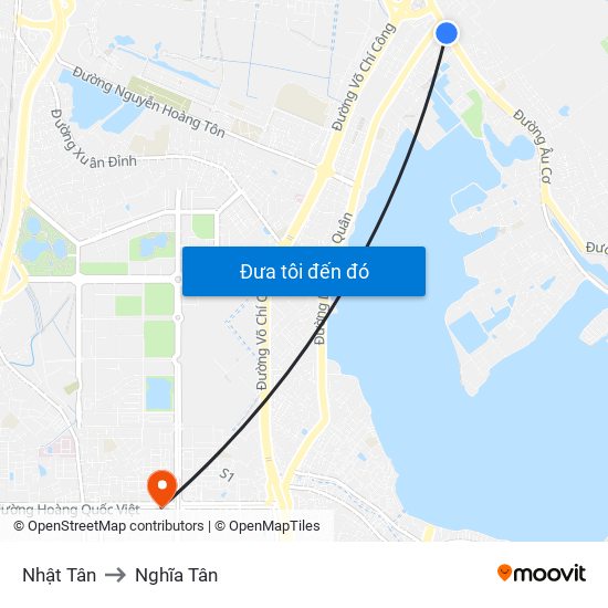 Nhật Tân to Nghĩa Tân map