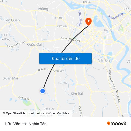 Hữu Văn to Nghĩa Tân map