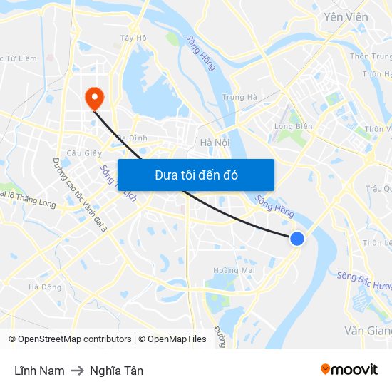 Lĩnh Nam to Nghĩa Tân map