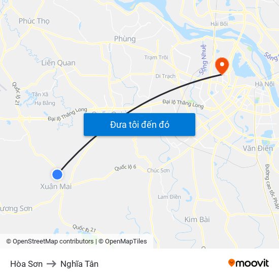 Hòa Sơn to Nghĩa Tân map