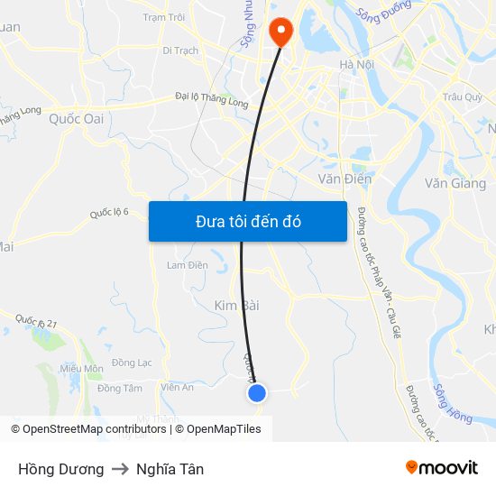 Hồng Dương to Nghĩa Tân map