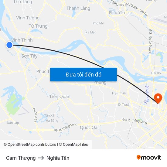 Cam Thượng to Nghĩa Tân map