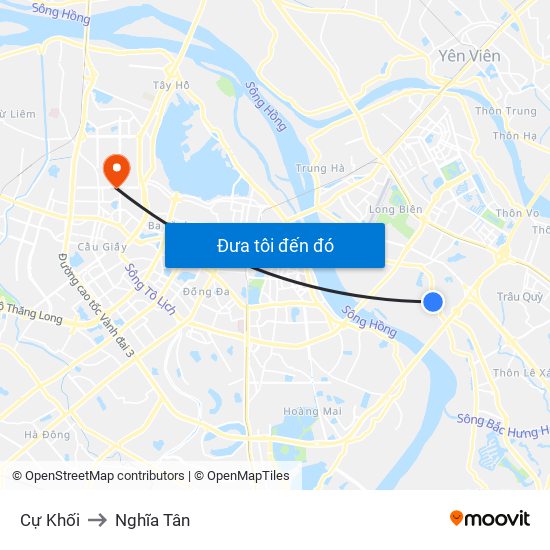 Cự Khối to Nghĩa Tân map