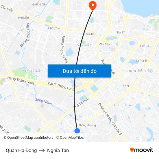 Quận Hà Đông to Nghĩa Tân map