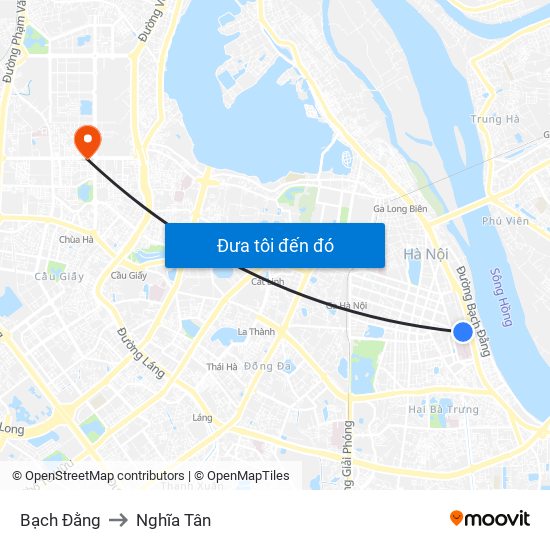 Bạch Đằng to Nghĩa Tân map