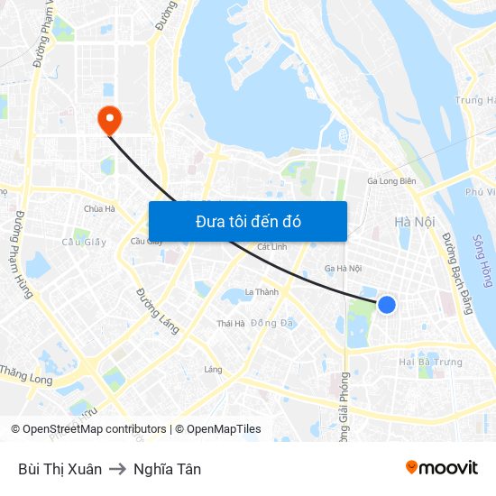 Bùi Thị Xuân to Nghĩa Tân map