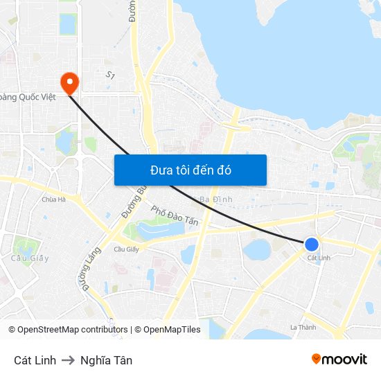 Cát Linh to Nghĩa Tân map