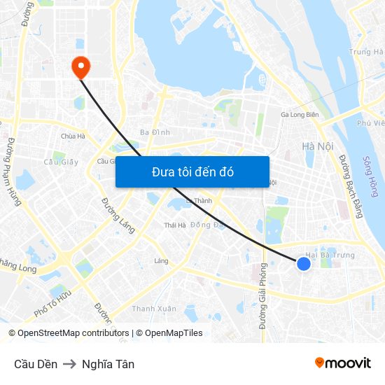 Cầu Dền to Nghĩa Tân map