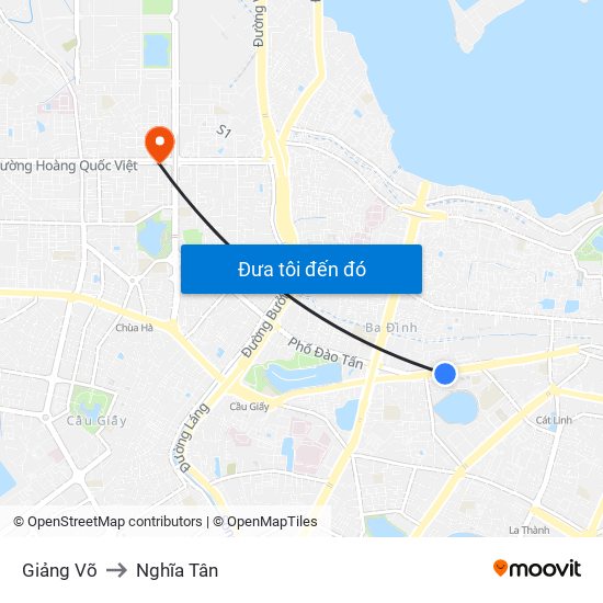 Giảng Võ to Nghĩa Tân map