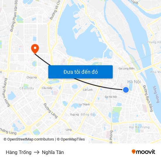 Hàng Trống to Nghĩa Tân map