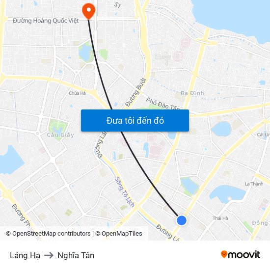 Láng Hạ to Nghĩa Tân map