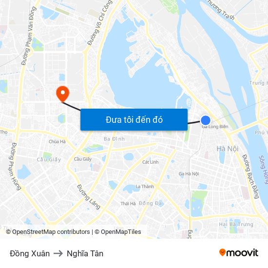 Đồng Xuân to Nghĩa Tân map