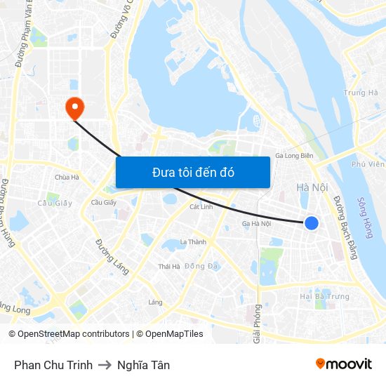 Phan Chu Trinh to Nghĩa Tân map