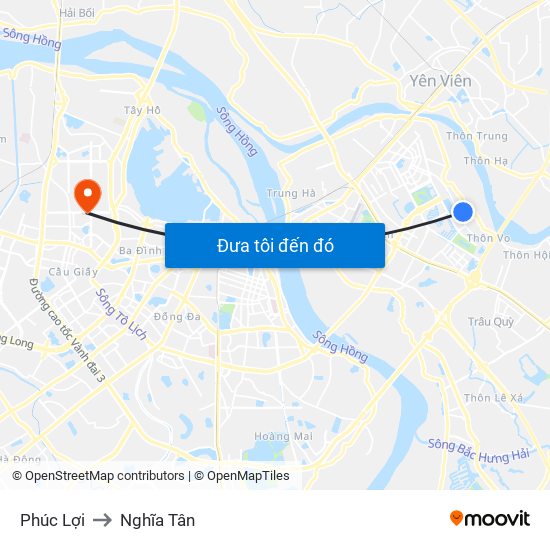 Phúc Lợi to Nghĩa Tân map