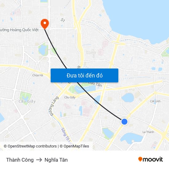 Thành Công to Nghĩa Tân map