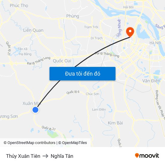 Thủy Xuân Tiên to Nghĩa Tân map