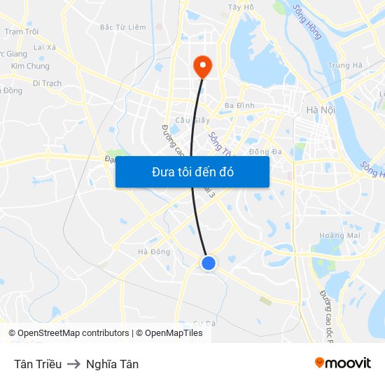 Tân Triều to Nghĩa Tân map