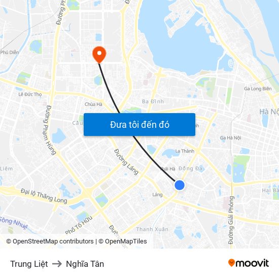 Trung Liệt to Nghĩa Tân map