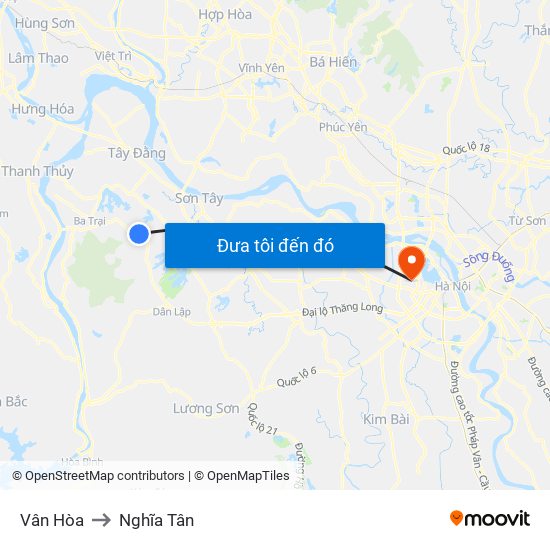 Vân Hòa to Nghĩa Tân map