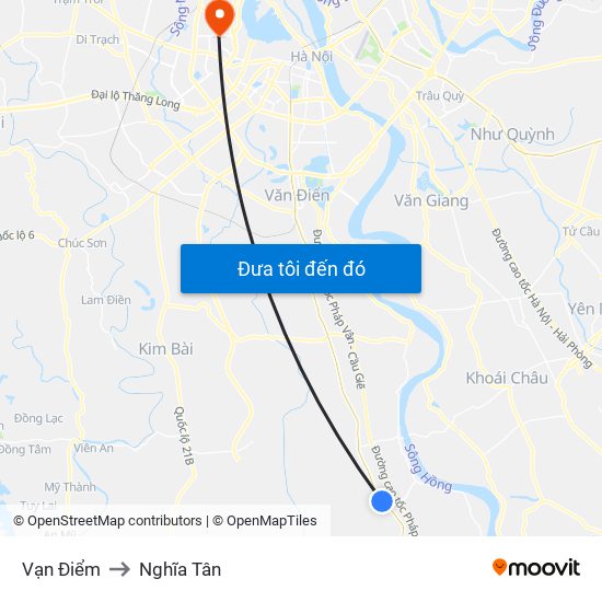 Vạn Điểm to Nghĩa Tân map