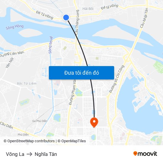 Võng La to Nghĩa Tân map