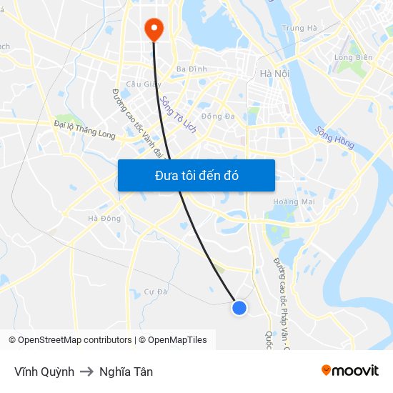 Vĩnh Quỳnh to Nghĩa Tân map