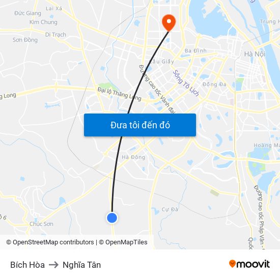 Bích Hòa to Nghĩa Tân map