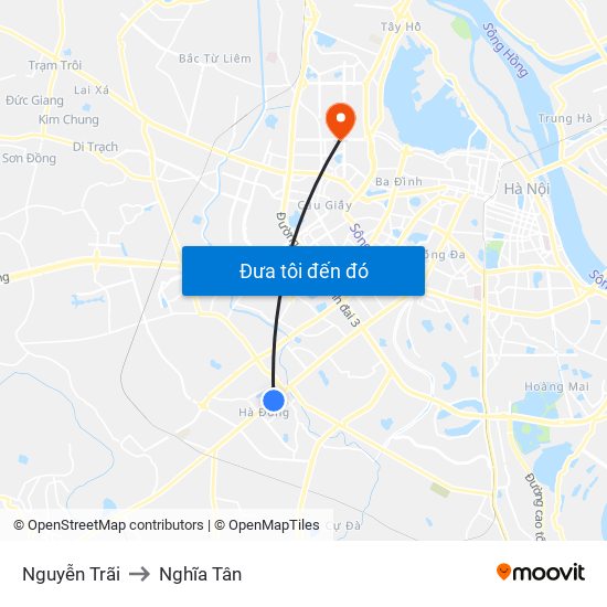Nguyễn Trãi to Nghĩa Tân map