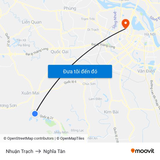 Nhuận Trạch to Nghĩa Tân map