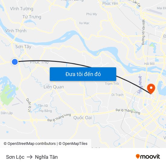 Sơn Lộc to Nghĩa Tân map