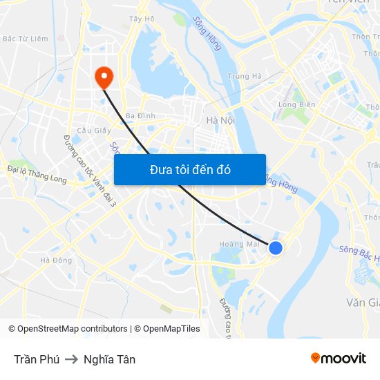 Trần Phú to Nghĩa Tân map