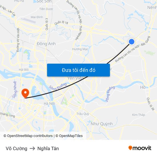 Võ Cường to Nghĩa Tân map