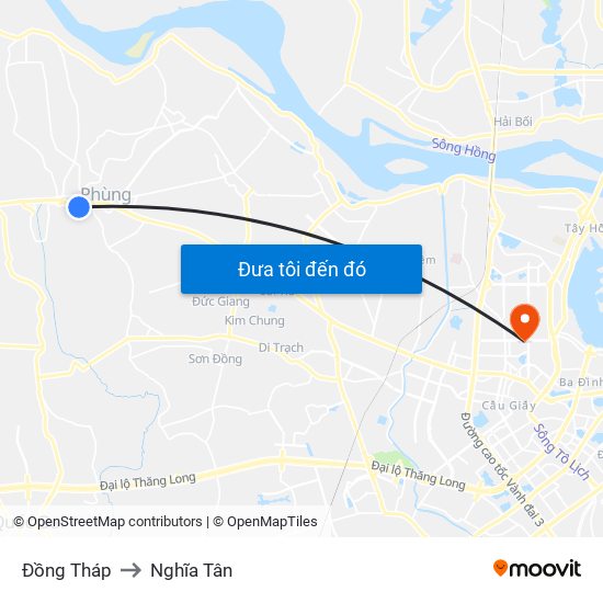 Đồng Tháp to Nghĩa Tân map