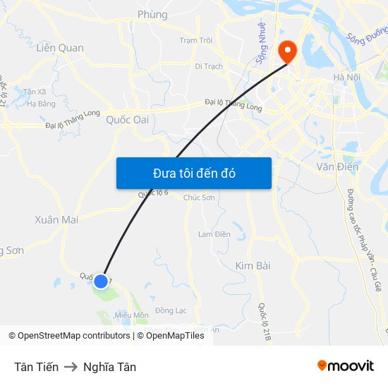 Tân Tiến to Nghĩa Tân map