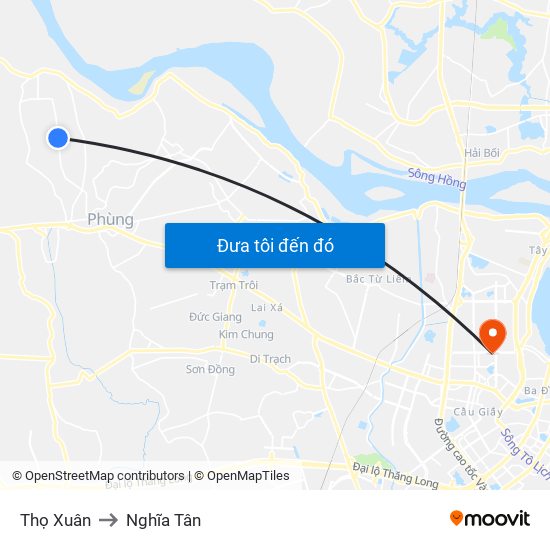 Thọ Xuân to Nghĩa Tân map