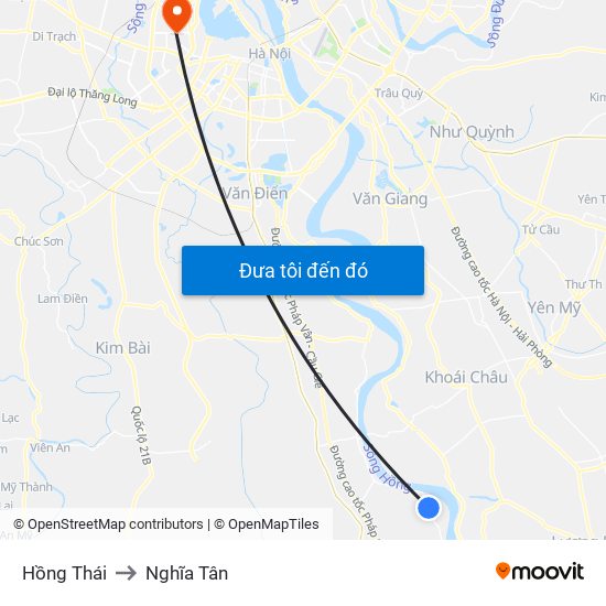 Hồng Thái to Nghĩa Tân map