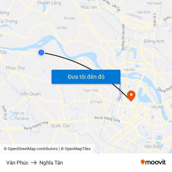 Vân Phúc to Nghĩa Tân map