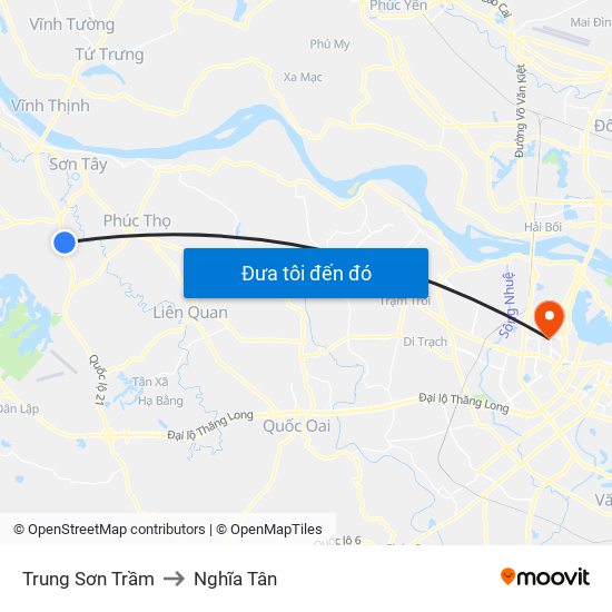 Trung Sơn Trầm to Nghĩa Tân map