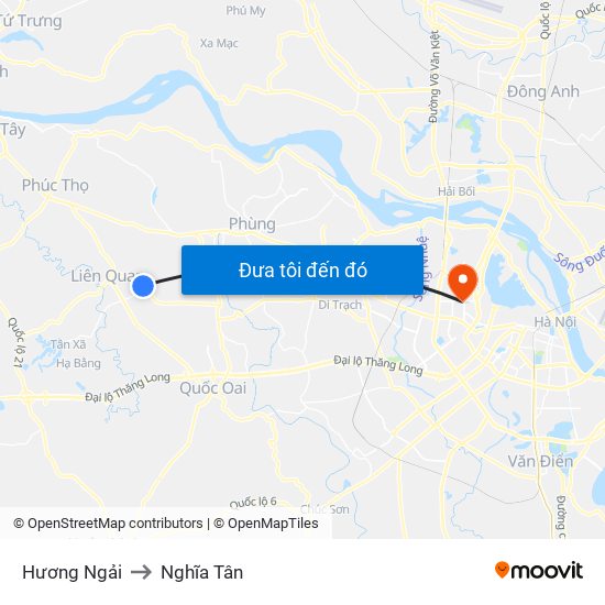 Hương Ngải to Nghĩa Tân map