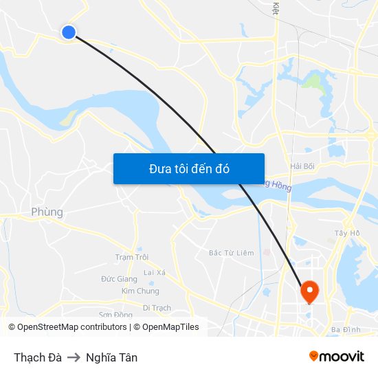 Thạch Đà to Nghĩa Tân map